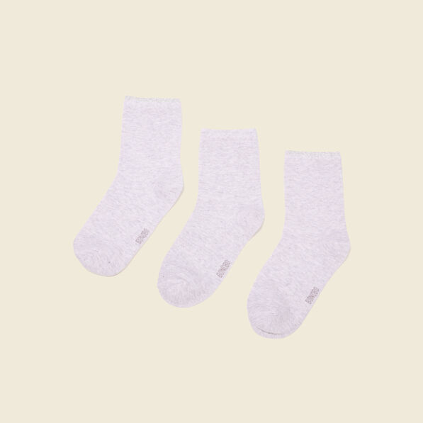 Lot 3 paires chaussettes gris clair femme