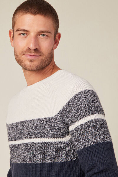 Pull manches longues ecru homme