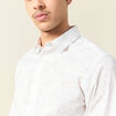 Chemise en coton manches longues blanc homme