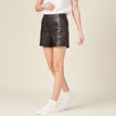 Short droit simili cuir &agrave; pont noir femme