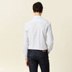 Chemise cintr&eacute;e en coton manches longues gris homme