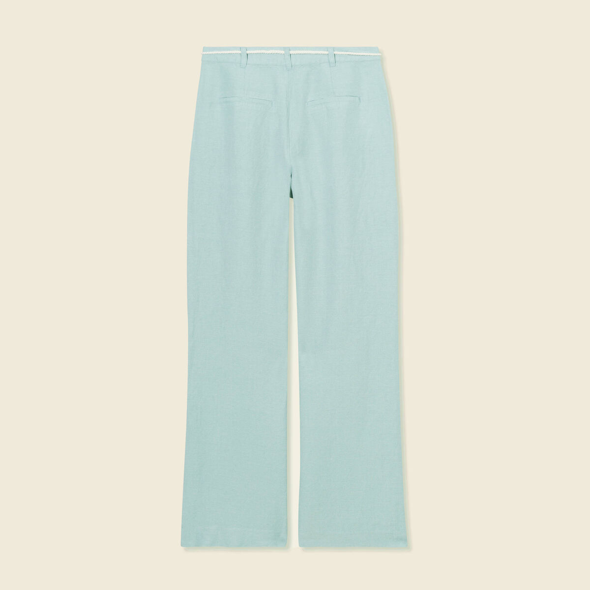 Pantalon loose taille haute vert pastel femme