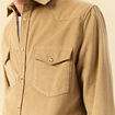 Chemise col classique manches longues beige homme