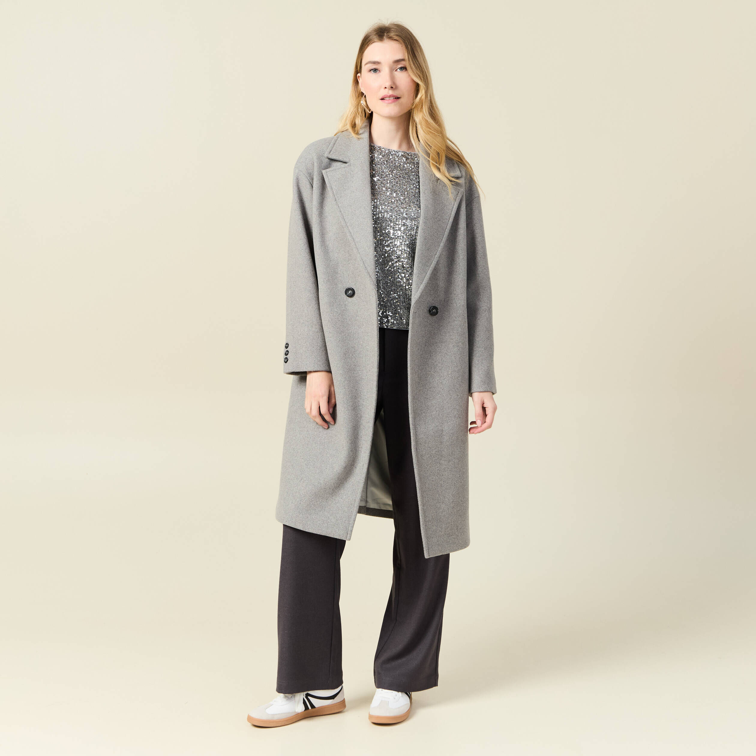 Manteau Gris Femme Vib s