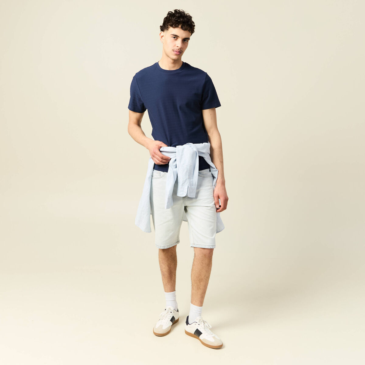 T-shirt manches courtes bleu marine homme