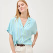 Chemise manches 3/4 bleu clair femme