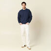 Sweat manches longues bleu marine homme