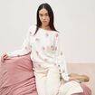 Pull col bateau manches longues ecru femme