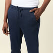 Pantalon jogger élastiqué bleu foncé homme