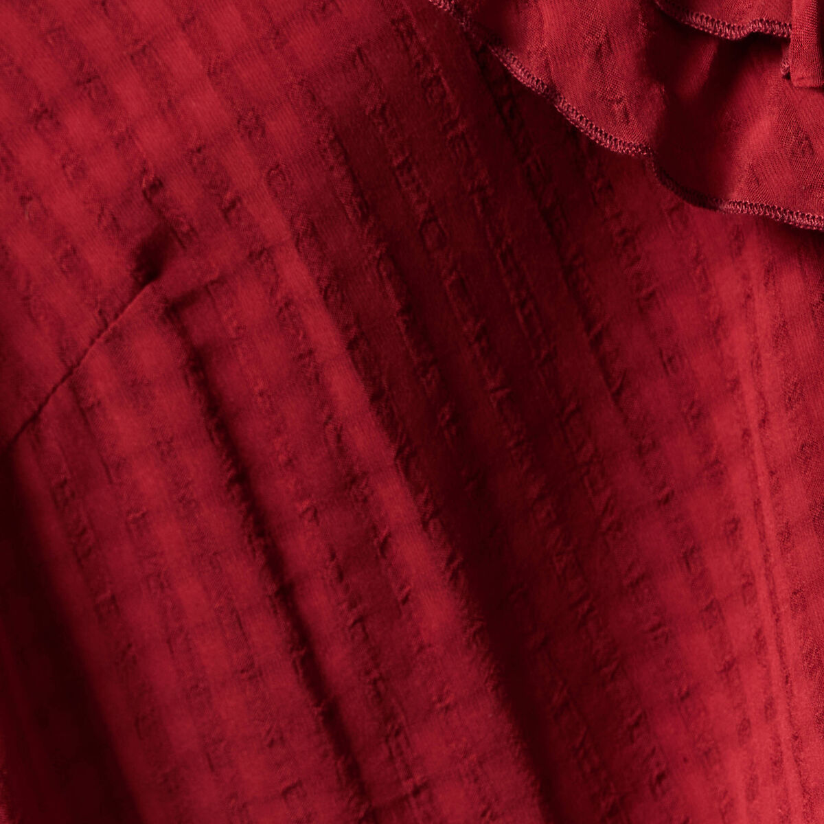 Blouse manches longues rouge fonc&eacute; femme