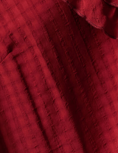 Blouse manches longues rouge fonc&eacute; femme