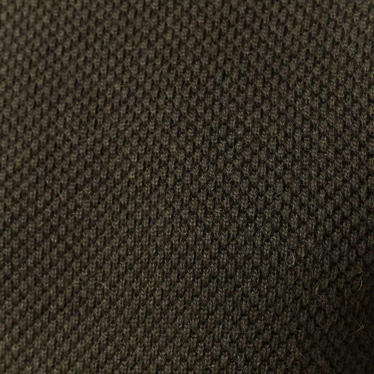 Pull col rond vert kaki homme