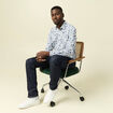 Chemise en coton manches longues blanc homme