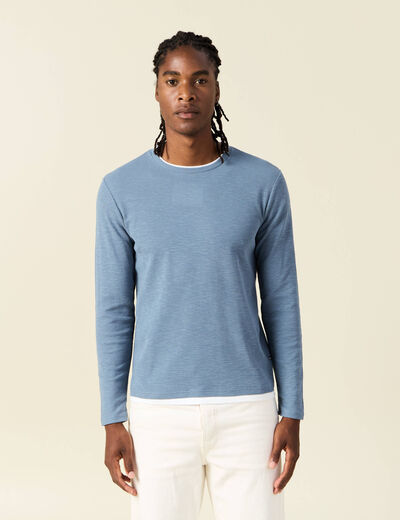 T-shirt manches longues bleu gris homme