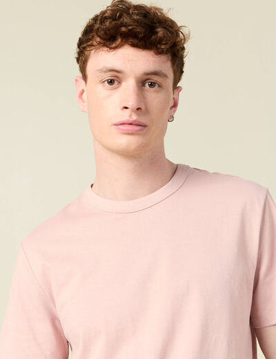 T-shirt éco-responsable rose pastel homme
