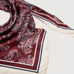 Foulard satin&eacute; bordeaux femme