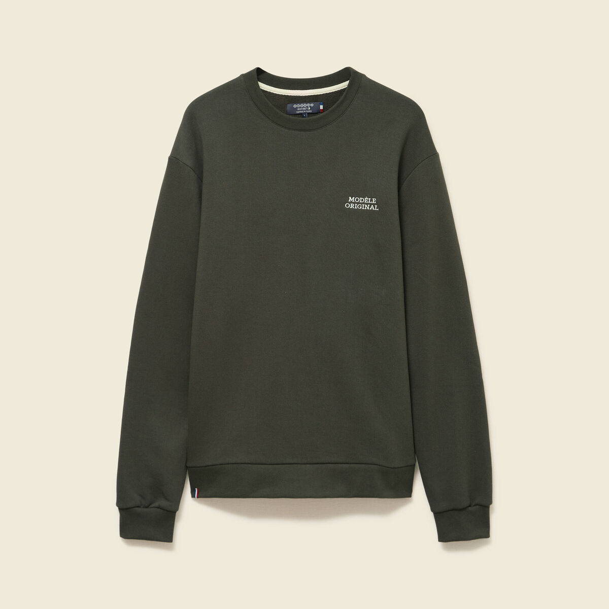 Sweat manches longues vert kaki homme