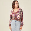 Pull manches longues violet femme