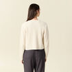 Gilet manches longues creme femme