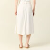 Jupe midi trapèze denim blanc femme