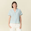 Chemise manches courtes bleu femme