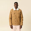 Blouson boutonné col aviateur vert kaki homme
