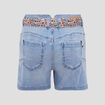 Short droit éco-responsable denim bleach femme