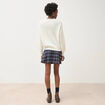 Mini-jupe doubl&eacute;e bleu gris femme