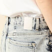 Jeans girlfriend 5 poches denim snow bleu femme