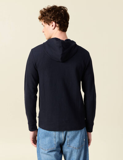 T-shirt à capuche bleu marine homme