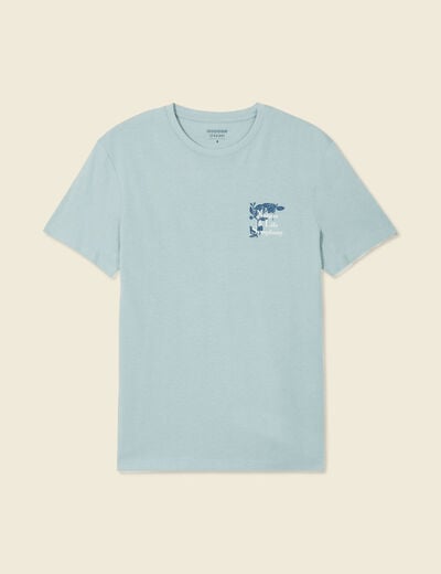 T-shirt manches courtes bleu gris homme