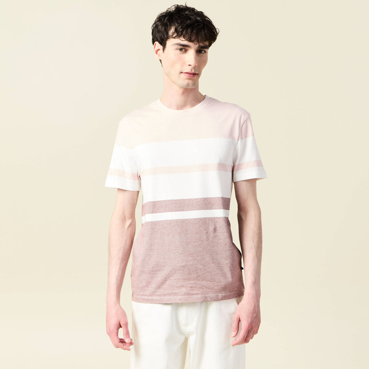 T-shirt manches courtes rose pastel homme