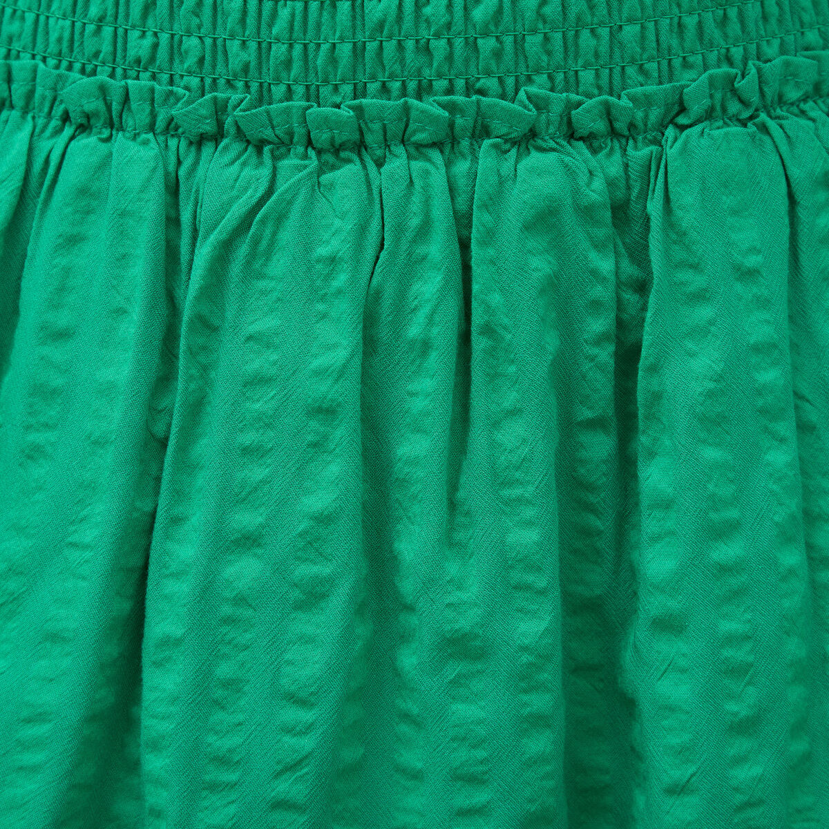 Jupe courte &eacute;vas&eacute;e doubl&eacute;e vert femme