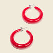 Boucles d'oreilles créoles rouge femme