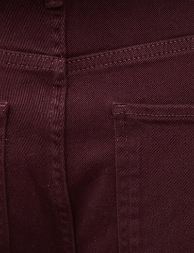 Jeans flare taille standard bordeaux femme
