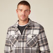 Surchemise &agrave; capuche manches longues gris fonc&eacute; homme