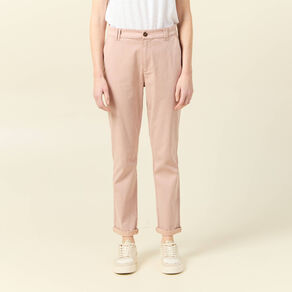 Pantalon chino cigarette rose clair femme