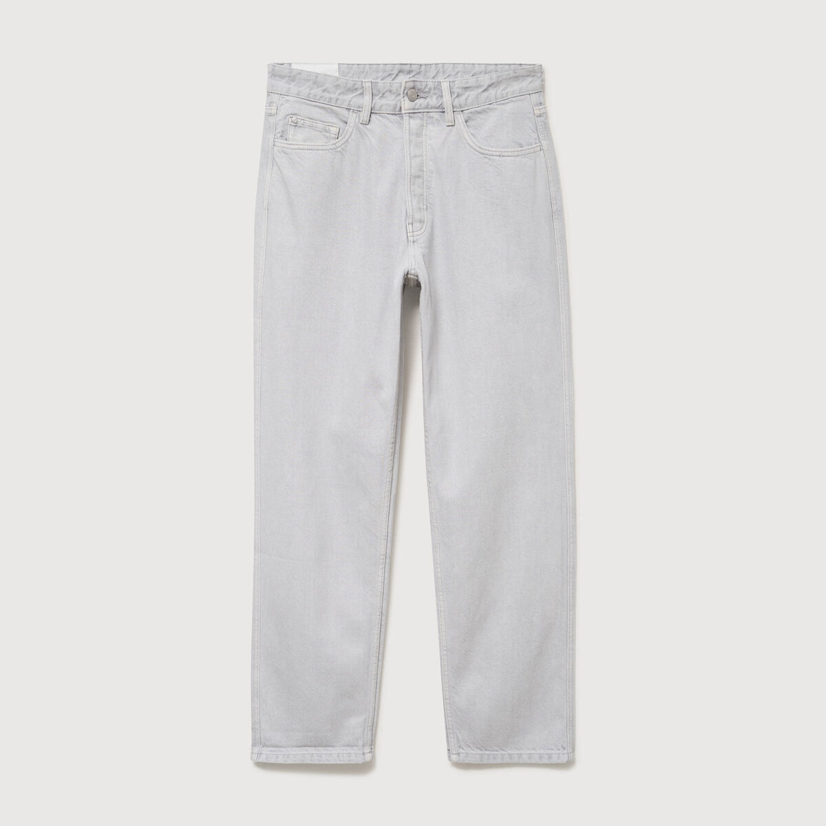 Jeans large longueur 32 en coton denim snow gris homme