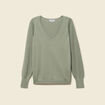 Pull manches longues vert kaki femme