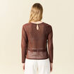 T-shirt manches longues marron cognac femme