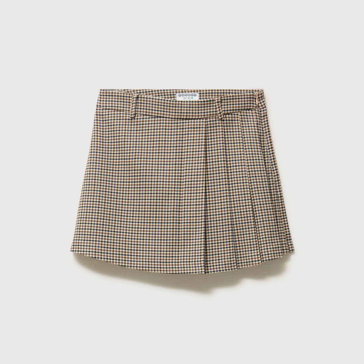 Jupe taille haute doubl&eacute;e marron femme