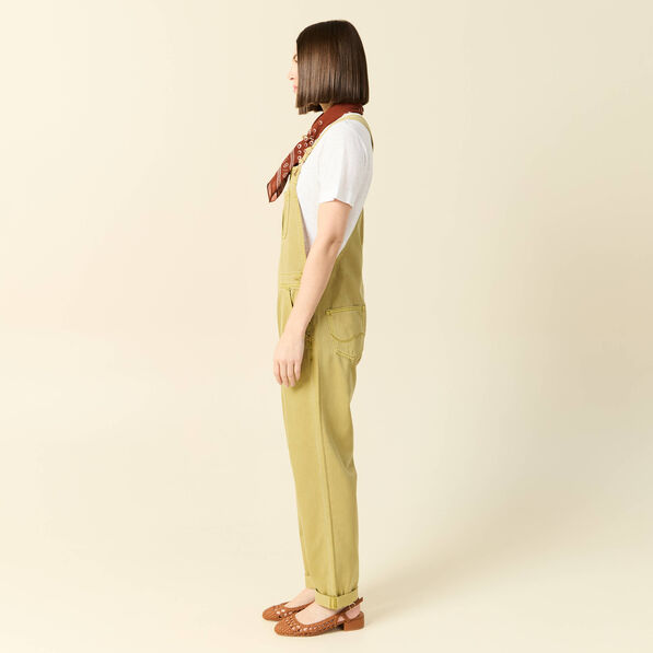 Salopette en jean vert olive femme