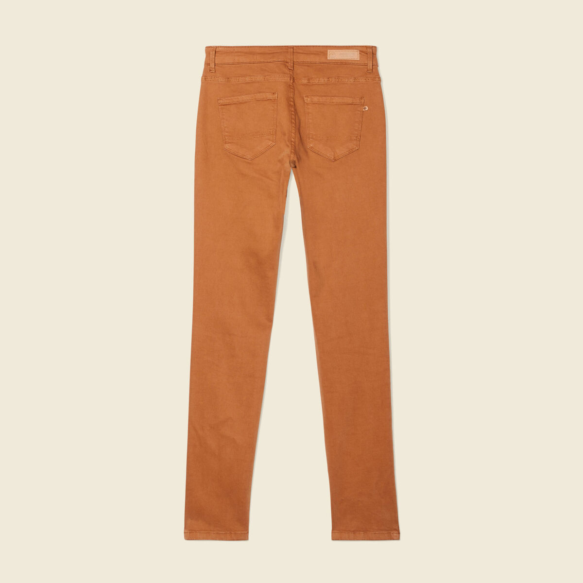 Pantalon slim marron femme