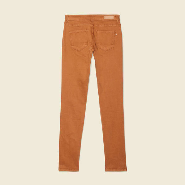 Pantalon slim marron femme