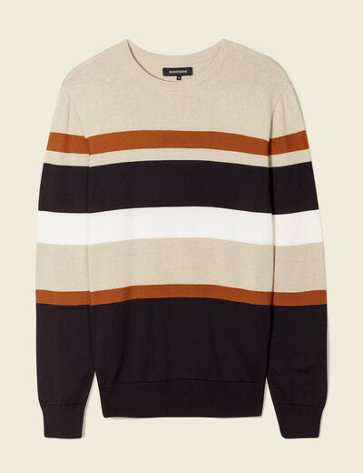 Pull manches longues marron homme