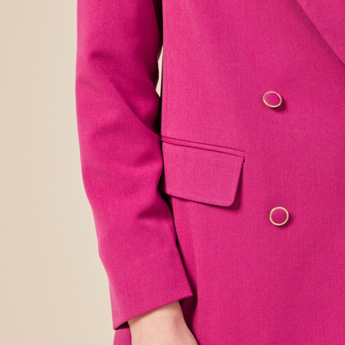 Veste blazer double boutonnage violet clair femme