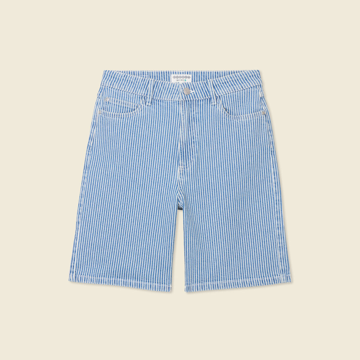 Bermuda droit en jean denim stone femme