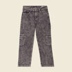 Jeans cargo taille haute noir femme