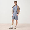 Short droit avec cordon bleu gris homme