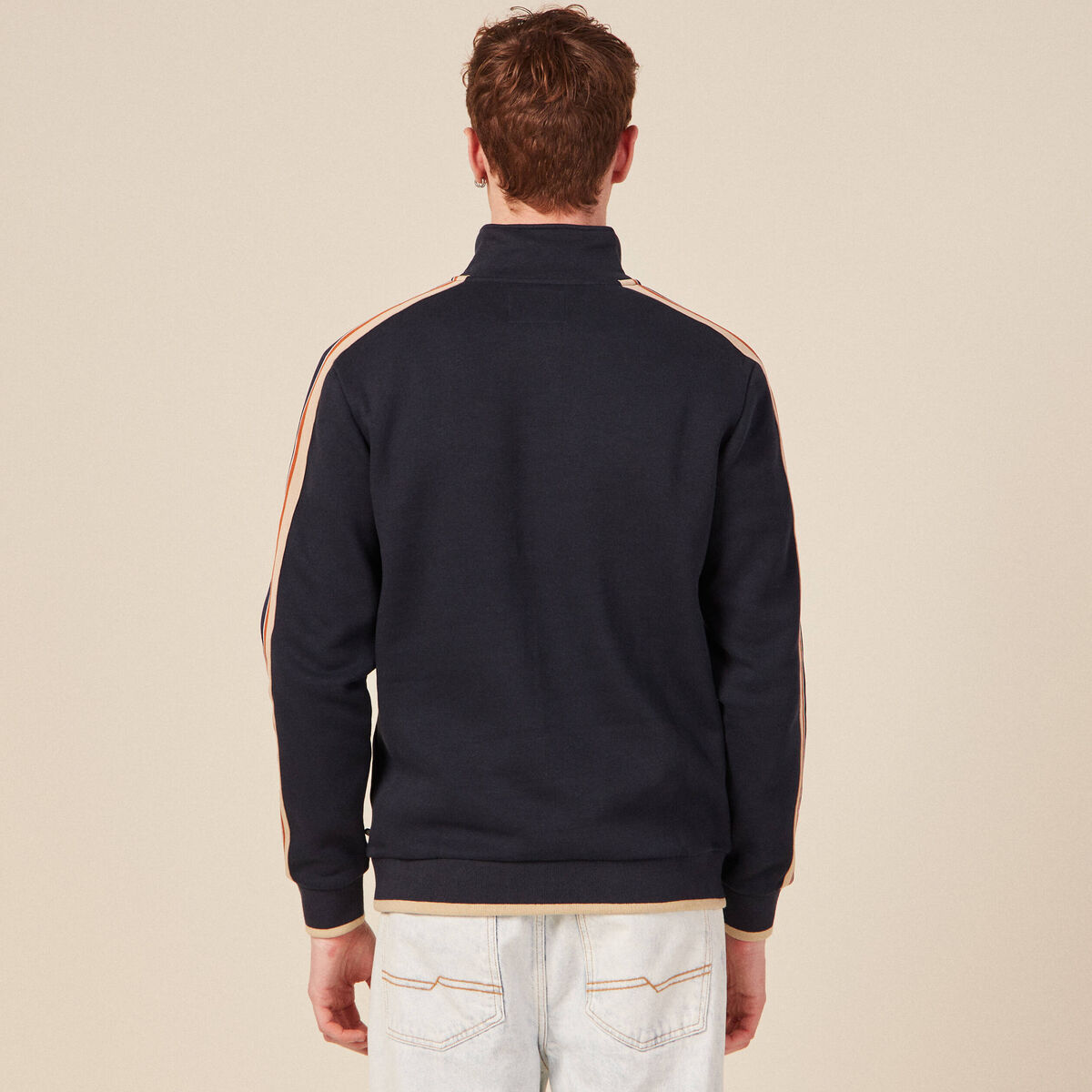 Sweat manches longues orange foncé homme